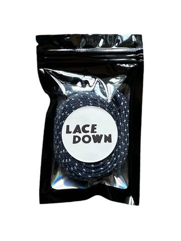 Flat Shoe Laces - Dark Blue w/ White Dots (1 Pair/2 Pieces)